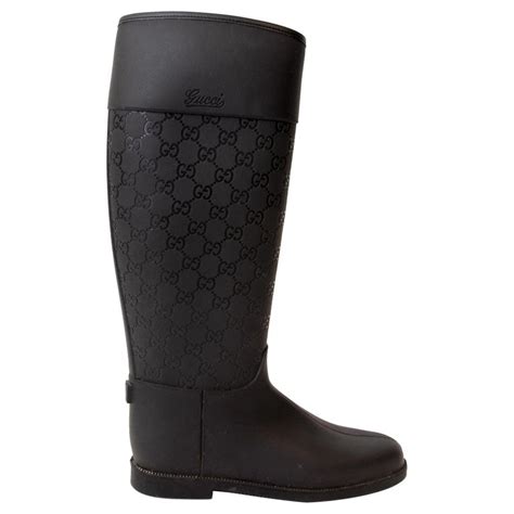 gucci rubber rain boots|gucci monogram thigh high boots.